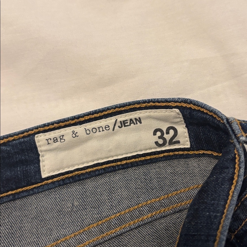rag & bone Collette Capri jeans SZ 32 distressed dark rinse skinny leg soft - Picture 5 of 14